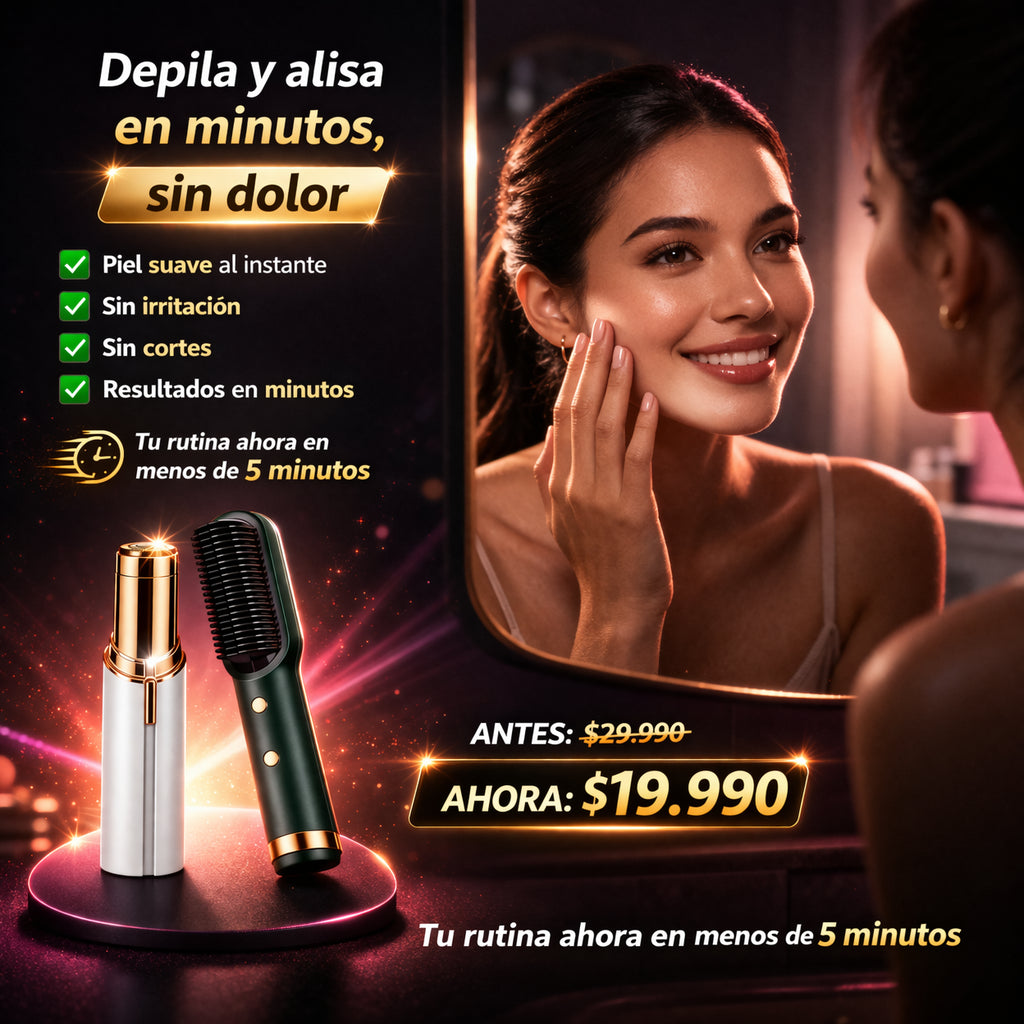 Depiladora Facial + Cepillo Alisador - todo en un kit