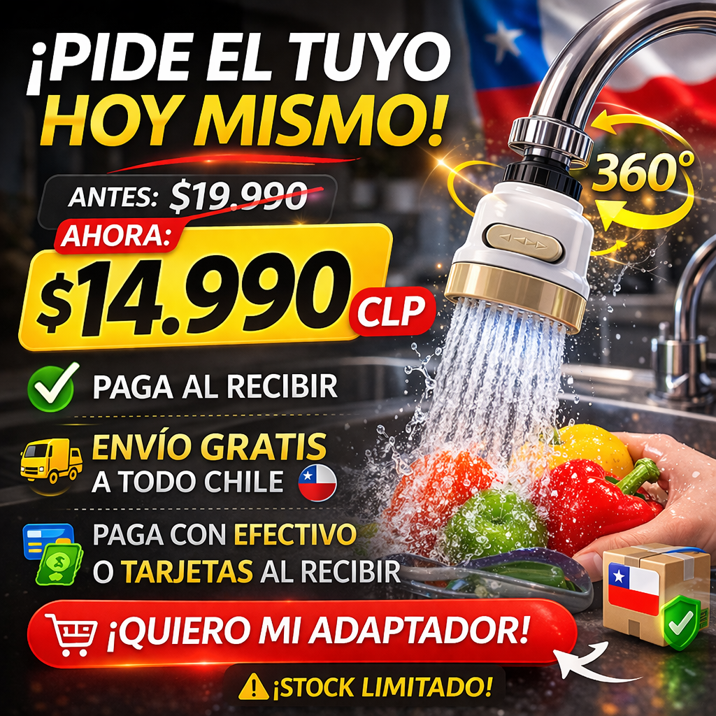 Adaptador Giratorio 360° Con 3 Modos 50% ahorro de agua - Adiós al Desperdicio