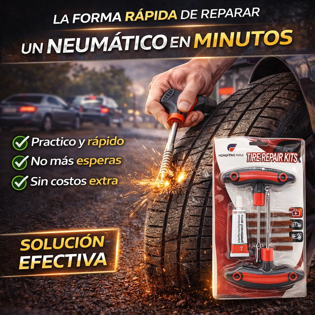 KIT REPARACION PINCHAZOS NEUMATICOS PERMANETE - SIEMPRE PREPARADO