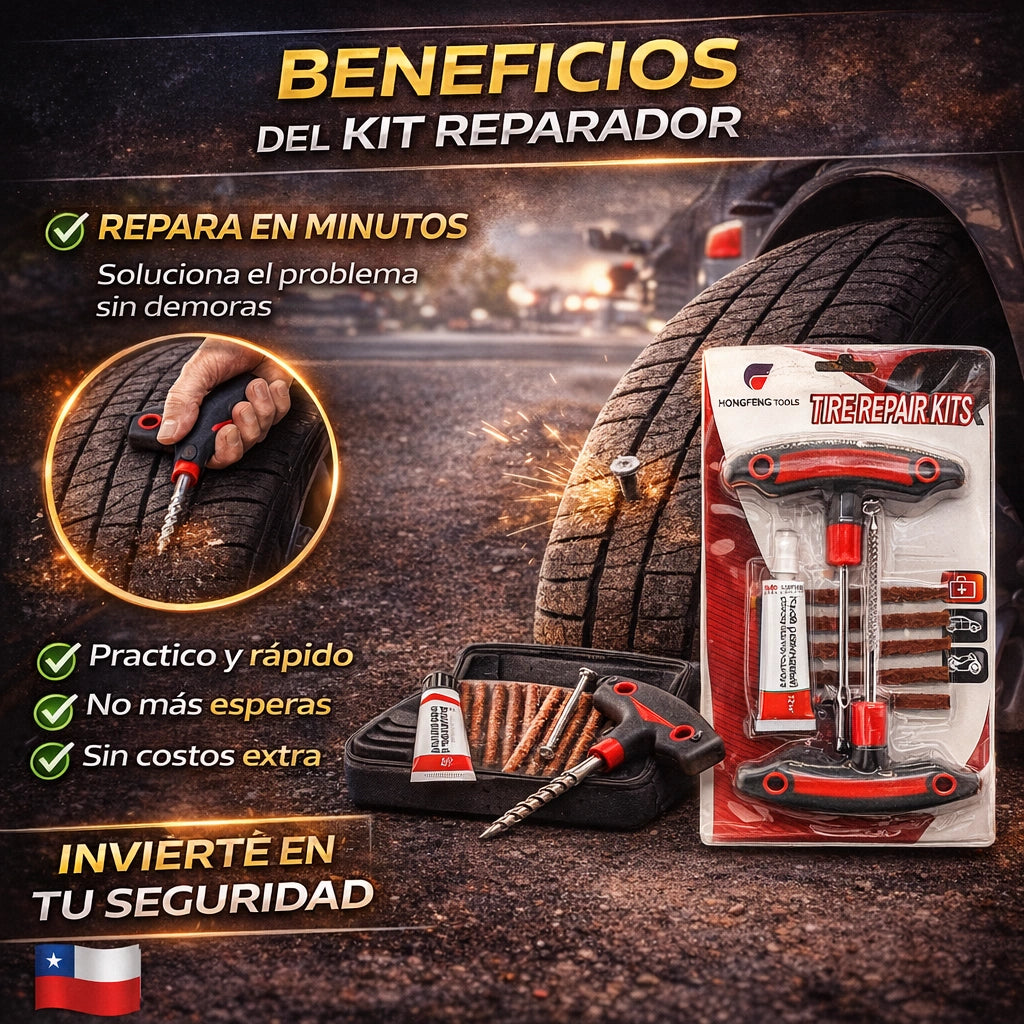 KIT REPARACION PINCHAZOS NEUMATICOS PERMANETE - SIEMPRE PREPARADO